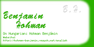 benjamin hohman business card